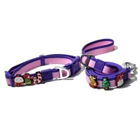 The New Dual-Color Embossed Pet Leash Set Is A Pet Product That Combines Appearance, Fun And Practicality. It Not Only Ensures A Great User Exper (Option: Pink-15mm)