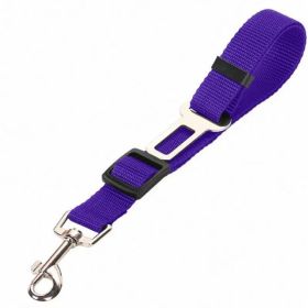 High Quality Durable Pet Cat Dog Vehicle Leash Nylon Adjustable Car Seat Dog Safety Belt Pet Leashes (Option: Purple)